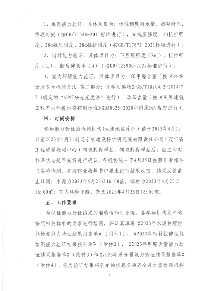 关于开展2023全省工程质量检测机构能力验证活动的通知(图2)